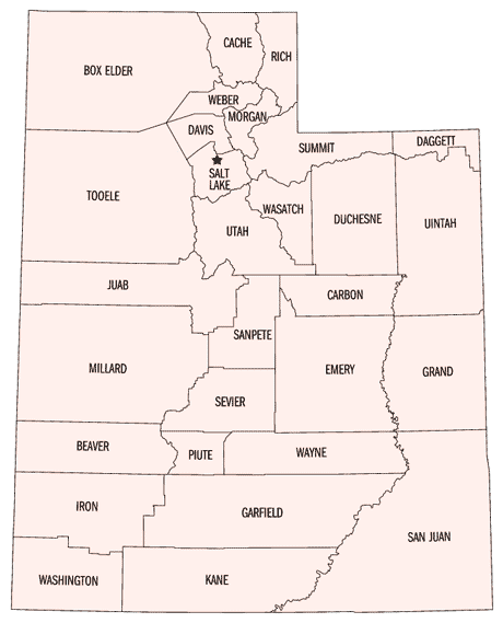Map of Utah Counties